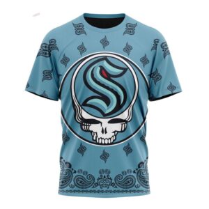 NHL Seattle Kraken T Shirt Special Grateful Dead Design 3D T Shirt 1