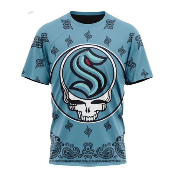 NHL Seattle Kraken T-Shirt Special Grateful Dead Design 3D T-Shirt