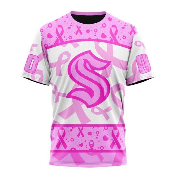 NHL Seattle Kraken T-Shirt Special Pink October Breast Cancer Awareness Month 3D T-Shirt