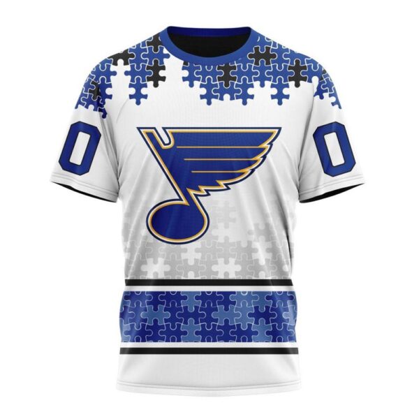 NHL St Louis Blues 3D T-Shirt Special Autism Awareness Design With Home Jersey Style Hoodie