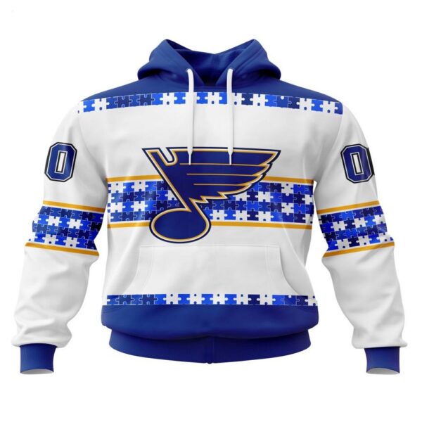 NHL St. Louis Blues Hoodie Autism Awareness 3D Hoodie For Hockey Fans