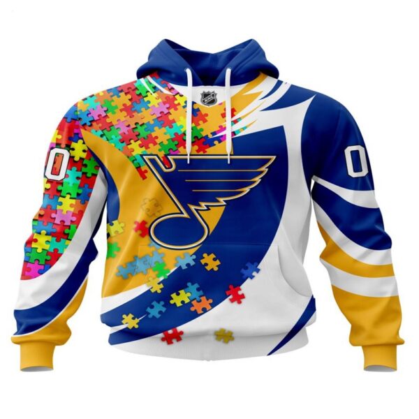 NHL St. Louis Blues Hoodie Autism Awareness 3D Hoodie For Sports Fans