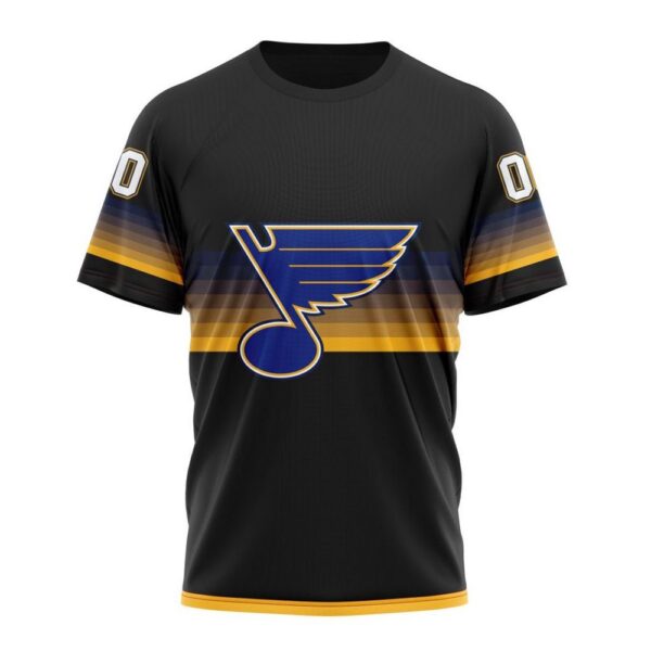 NHL St. Louis Blues Special Black And Gradient Design T-Shirt