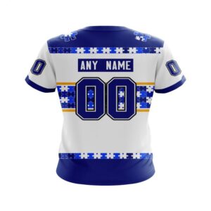 NHL St Louis Blues T Shirt Autism Awareness Custom Name And Number 3D T Shirt 2