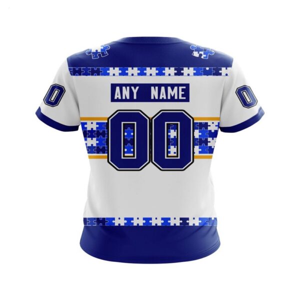 NHL St. Louis Blues T-Shirt Autism Awareness Custom Name And Number 3D T-Shirt