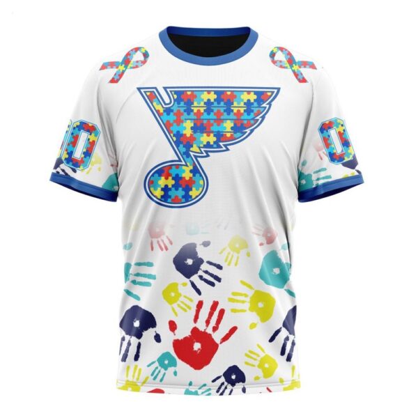 NHL St. Louis Blues T-Shirt Special Autism Awareness Design T-Shirt