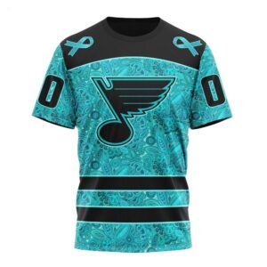 NHL St Louis Blues T Shirt Special Design Fight Ovarian Cancer 3D T Shirt 1