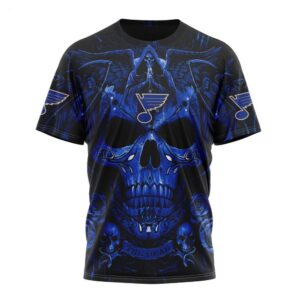 NHL St Louis Blues T Shirt Special Design With Skull Art T Shirt 1