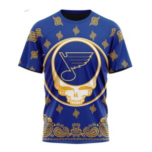 NHL St Louis Blues T Shirt Special Grateful Dead Design 3D T Shirt 1