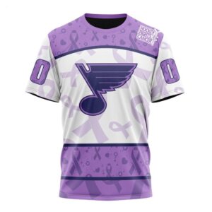 NHL St Louis Blues T Shirt Special Lavender Fight Cancer T Shirt 1 1