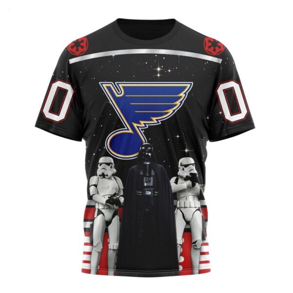 NHL St. Louis Blues T-Shirt Special Star Wars Design May The 4th Be With You 3D T-Shirt