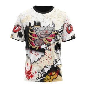 NHL St Louis Blues T Shirt Special Zombie Style For Halloween 3D T Shirt 1