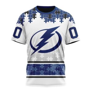 NHL Tampa Bay Lightning 3D T Shirt Special Autism Awareness Design With Home Jersey Style Hoodie 1