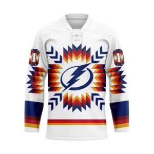 NHL Tampa Bay Lightning Hockey Jersey Special Design With Native Pattern Custom Jersey 1