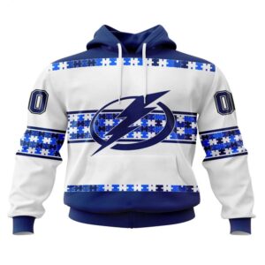 NHL Tampa Bay Lightning Hoodie Autism Awareness 3D Hoodie For Hockey Fans 1