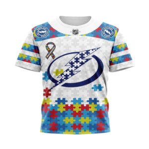 NHL Tampa Bay Lightning T Shirt Autism Awareness 3D T Shirt 1