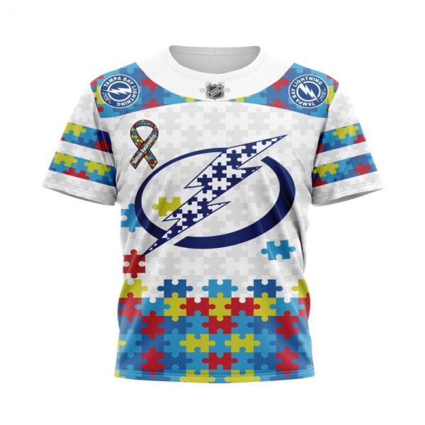 NHL Tampa Bay Lightning T-Shirt Autism Awareness 3D T-Shirt