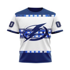 NHL Tampa Bay Lightning T Shirt Autism Awareness Custom Name And Number 3D T Shirt 1