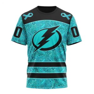 NHL Tampa Bay Lightning T Shirt Special Design Fight Ovarian Cancer 3D T Shirt 1