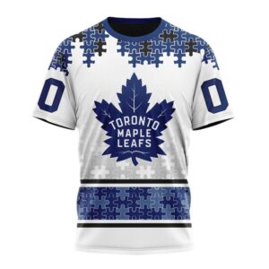 NHL Toronto Maple Leafs 3D T Shirt Special Autism Awareness Design With Home Jersey Style Hoodie 1