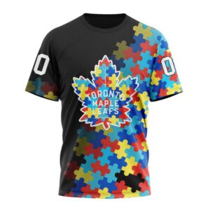 NHL Toronto Maple Leafs 3D T Shirt Special Black Autism Awareness Design Hoodie 1
