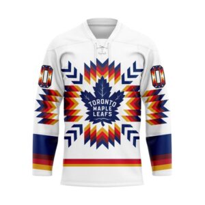 NHL Toronto Maple Leafs Hockey Jersey Special Design With Native Pattern Custom Jersey 1