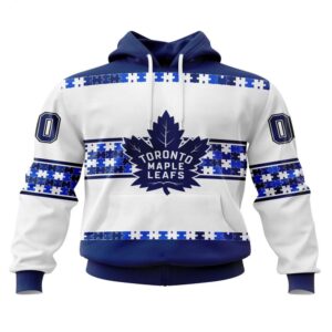 NHL Toronto Maple Leafs Hoodie Autism Awareness 3D Hoodie For Hockey Fans 1