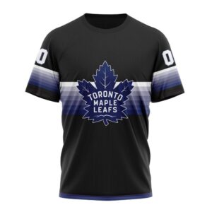 NHL Toronto Maple Leafs Special Black And Gradient Design T Shirt 1