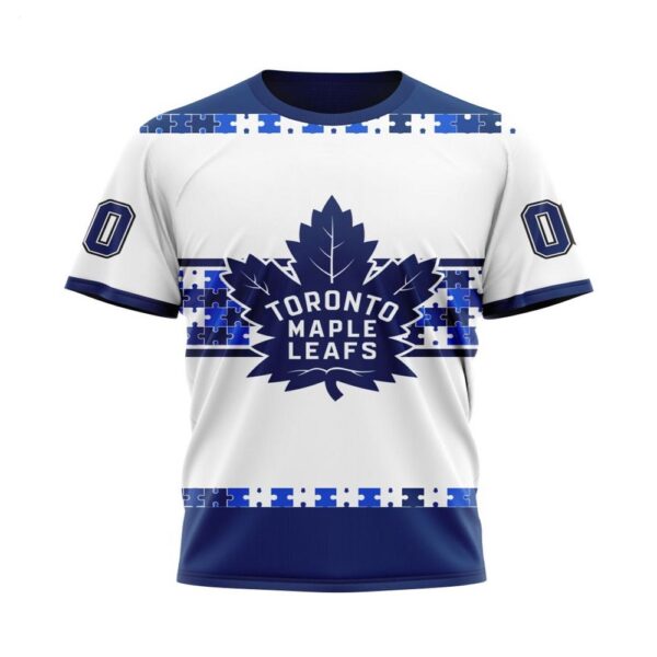 NHL Toronto Maple Leafs T-Shirt Autism Awareness Custom Name And Number 3D T-Shirt