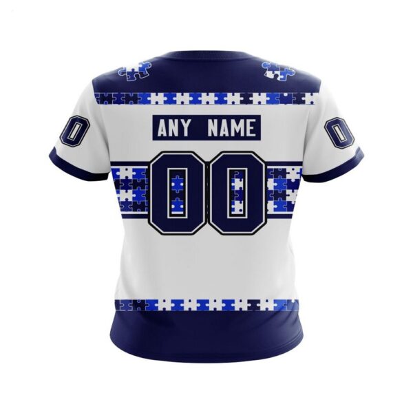 NHL Toronto Maple Leafs T-Shirt Autism Awareness Custom Name And Number 3D T-Shirt