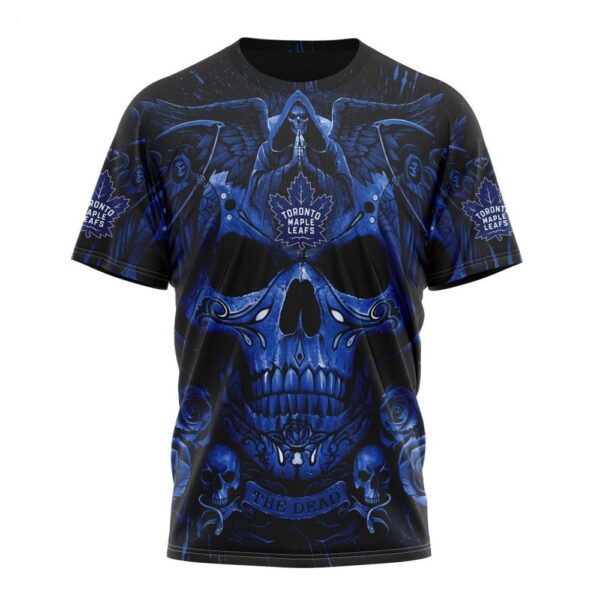 NHL Toronto Maple Leafs T-Shirt Special Design With Skull Art T-Shirt