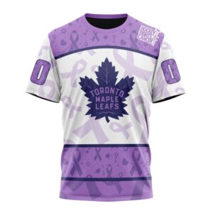 NHL Toronto Maple Leafs T Shirt Special Lavender Fight Cancer T Shirt 1 1