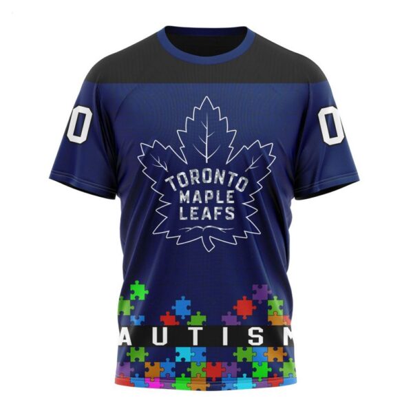 NHL Toronto Maple Leafs T-Shirt Specialized Unisex Kits Hockey Fights Against Autism T-Shirt