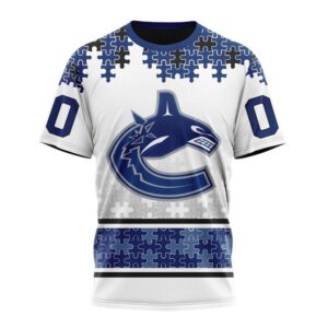 NHL Vancouver Canucks 3D T Shirt Special Autism Awareness Design With Home Jersey Style Hoodie 1