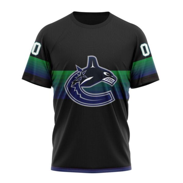 NHL Vancouver Canucks 3D T-Shirt Special Black And Gradient Design Hoodie