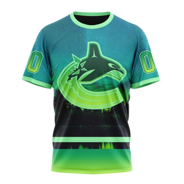 NHL Vancouver Canucks 3D T-Shirt Special Design With Northern Light Full Printed Hoodie