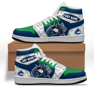 NHL Vancouver Canucks Air Jordan 1 Shoes Special Team Mascot Design Hightop Sneakers