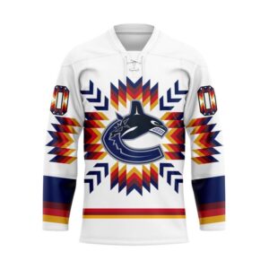 NHL Vancouver Canucks Hockey Jersey Special Design With Native Pattern Custom Jersey 1