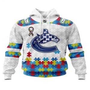 NHL Vancouver Canucks Hoodie Autism Awareness 3D Hoodie For Fans 1