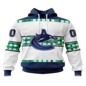 NHL Vancouver Canucks Hoodie Autism Awareness 3D Hoodie For Hockey Fans 1