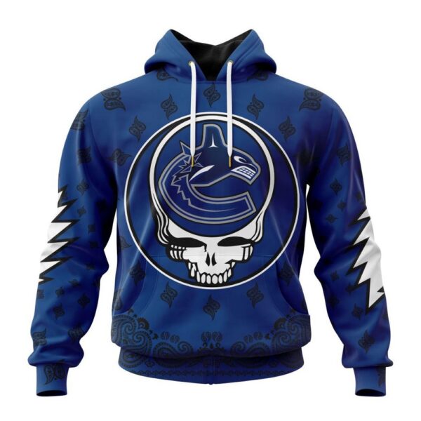 NHL Vancouver Canucks Hoodie Special Grateful Dead Design Hoodie