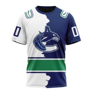 NHL Vancouver Canucks Personalize 2024 Home Mix Away T Shirt 1