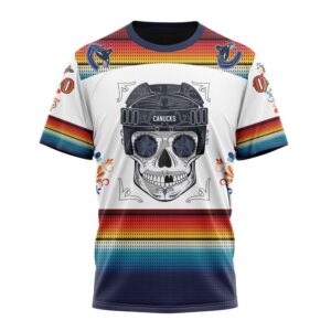 NHL Vancouver Canucks Special Design For Dia De Los Muertos T Shirt 1