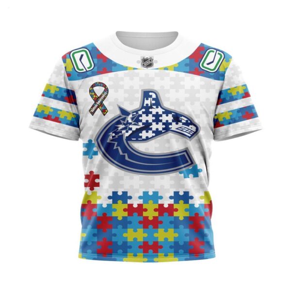 NHL Vancouver Canucks T-Shirt Autism Awareness 3D T-Shirt