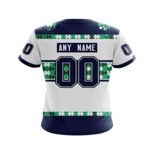 NHL Vancouver Canucks T Shirt Autism Awareness Custom Name And Number 3D T Shirt 2