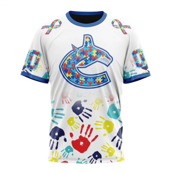 NHL Vancouver Canucks T-Shirt Special Autism Awareness Design T-Shirt