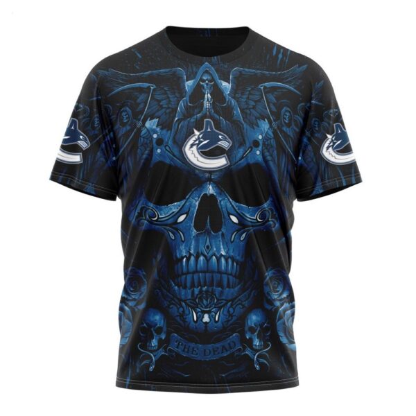 NHL Vancouver Canucks T-Shirt Special Design With Skull Art T-Shirt