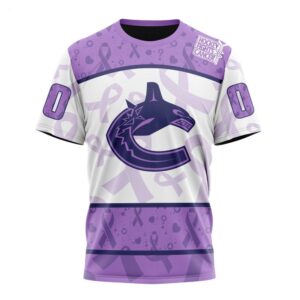 NHL Vancouver Canucks T Shirt Special Lavender Fight Cancer T Shirt 1 1