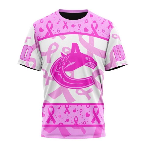 NHL Vancouver Canucks T-Shirt Special Pink October Breast Cancer Awareness Month 3D T-Shirt