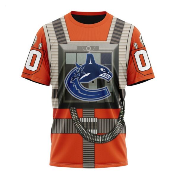 NHL Vancouver Canucks T-Shirt Star Wars Rebel Pilot Design T-Shirt